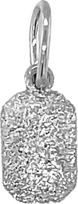 Small Sparkly Emerald Shape White Gold Charm