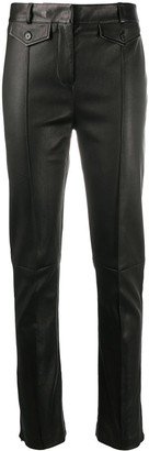 Leather Skinny-Leg Jeans