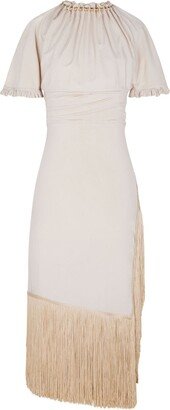 Rabanne Bead-Embellished Fringed Midi Dress