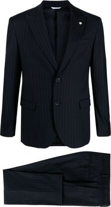 Pinstripe Single-Breasted Blazer-AA