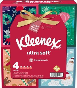 Kleenex Holiday Ultra Soft Facial Tissue - 4pk/60ct