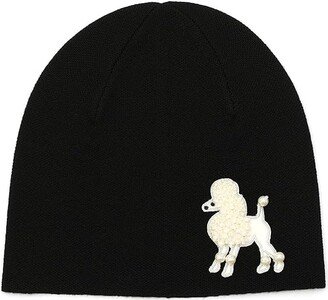 Poodle Embellished Beanie (Black) Caps