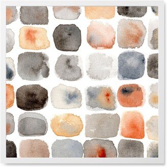 Photo Tiles: Watercolor Neutral Grid Photo Tile, White, Framed, 8X8, Multicolor