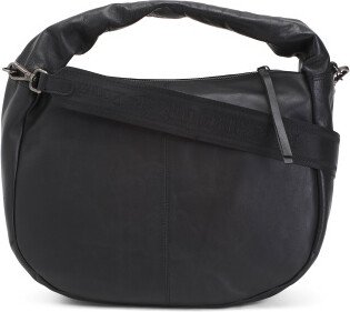 TJMAXX Leather Large Padded Hobo With Guitar Strap