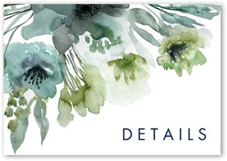 Enclosure Cards: Abstract Bouquet Wedding Enclosure Card, Blue, Matte, Signature Smooth Cardstock, Square