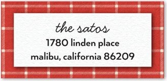 Address Labels: Plaid Layout Address Label, Red, Address Label, Matte