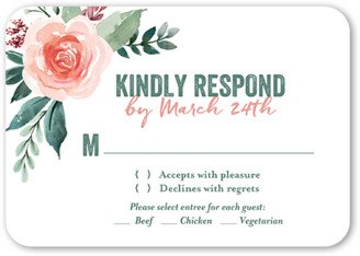 Rsvp Cards: Vintage Wedding Wedding Response Card, Pink, Signature Smooth Cardstock, Rounded