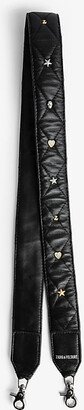 Noir Lucky Charm-detail Leather bag Strap