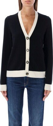 Contrast Trim Knitted Cardigan