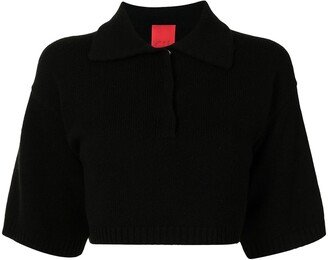 Demi cropped cashmere polo shirt