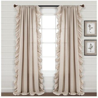 Linen Ruffle Window Curtain Single Panel