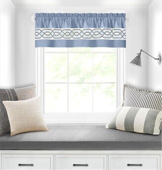 Kate Aurora Pacifico Rod Pocket Embroidered Window Valance Curtain