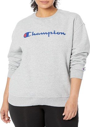 Plus Size Powerblend Crew (Oxford Gray) Women's Sweatshirt