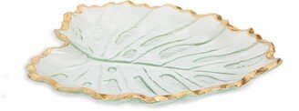 Glass Leaf Dish with Gold Rim 13