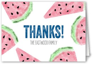 Thank You Cards: Wonderful Watermelon Thank You Card, Blue, 3X5, Matte, Folded Smooth Cardstock