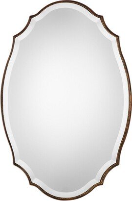 Hewson Round Beveled Bronze And Gold Finish Mirror