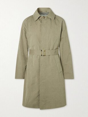 Belted Waxed-Canvas Trench Coat