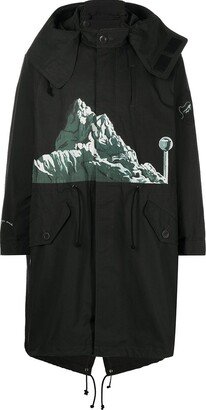 Graphic-Print Cotton Parka