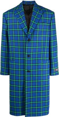 Single-Breasted Check-Print Coat