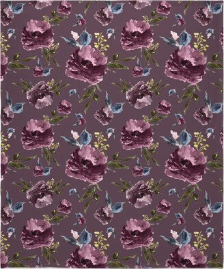 Fleece Photo Blankets: Amaranda Blooms - Plum Blanket, Fleece, 50X60, Purple