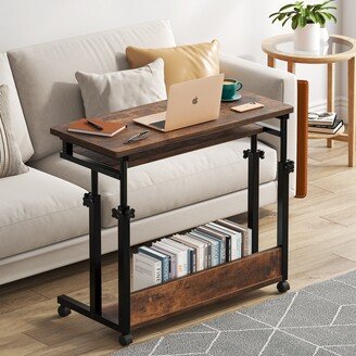 Height Adjustable Small Portable Standing Table, Laptop Desk with Keyboard Tray for Sofa and Bed