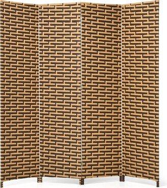 4 Panel Fiber Privacy Partition Screen Folding Room Divider - 71'' x 71''