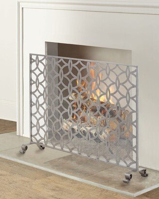 Circle & Diamond Geometric Single Panel Fireplace Screen