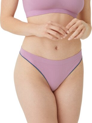 Women's Ribbed Seamless Thong - Plus Size Underwear - Mauve - 2X - Modal Nylon