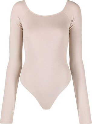 THE ANDAMANE Pink Nadia Scoop-Neck Bodysuit