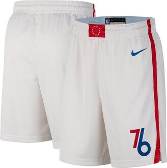 Men's White, Blue Philadelphia 76ers 2022/23 City Edition Swingman Shorts - White, Blue