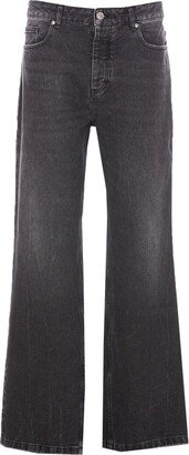 Paris Logo Patch Straight-leg Jeans