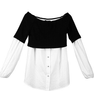 You Poplin Two-Color Blouse