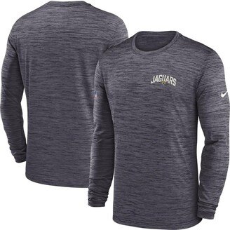 Men's Charcoal Jacksonville Jaguars Velocity Athletic Stack Performance Long Sleeve T-shirt