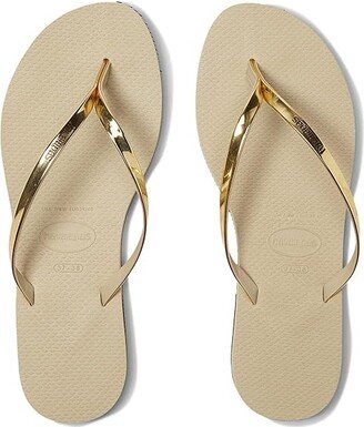 You Metallic Flip Flop Sandal (Golden Sand Metallic) Women's Sandals