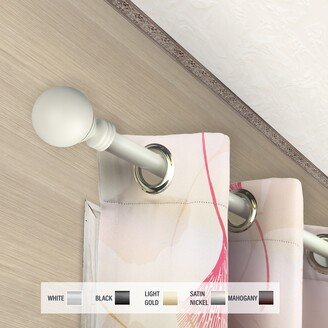 InStyleDesign Pellet 1 inch Diameter Adjustable Curtain Rod - White