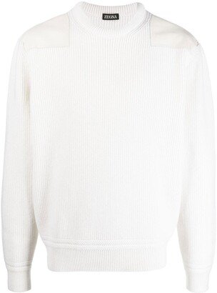 Ribbed Crew-Neck Sweatshirt