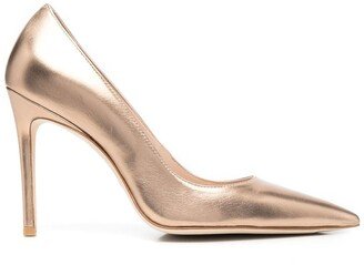 Metallic-Effect Leather Pumps