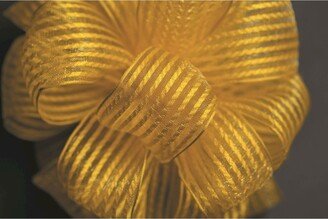 Yellow Stripe Sheer Wired Ribbon