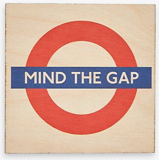 The Sugar Shed Mind The Gap Graphic-print Wood Coaster