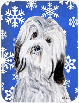 SC9785LCB Havanese Large Size Winter Snowflakes Glass Cutting Board