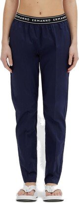 Ermanno Firenze Logo Waistband Straight-Leg Pants