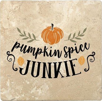 Set of 4 Ivory and Black pumpkin spice JUNKIE Square Coasters 4