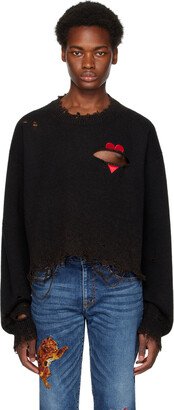 Black Broken Heart Sweater