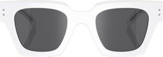 Logo-Print Square-Frame Sunglasses-AA