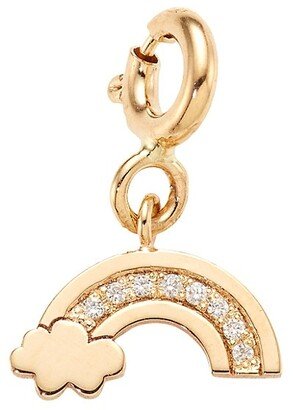 14K Yellow Gold & Diamond Rainbow Charm