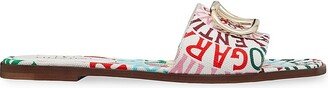 Escape Slide Sandal in Canvas with Valentino Loop Print