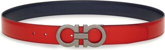 Gancini-buckle reversible leather belt-AA