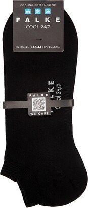 Cool 24/7 Black Cotton-blend Trainer Socks