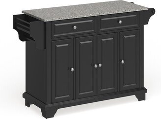 Crosley Furniture Lafayette Granite Top Kitchen Island in Black Finish - N/A