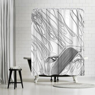 71 x 74 Shower Curtain, White Hot Rod by Murray Bolesta